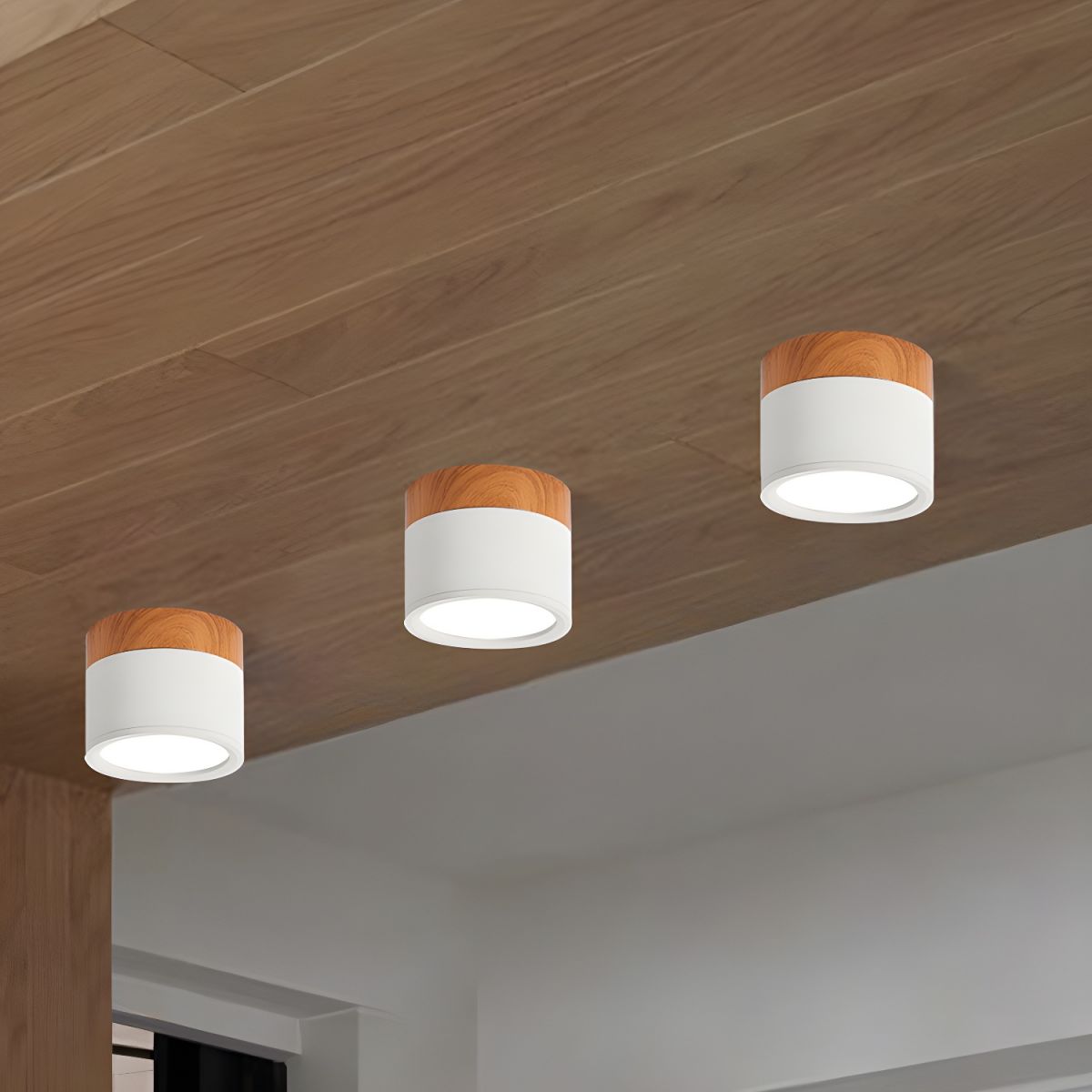Compact Nordic Metal LED Flush Mount Ceiling Light | Domero