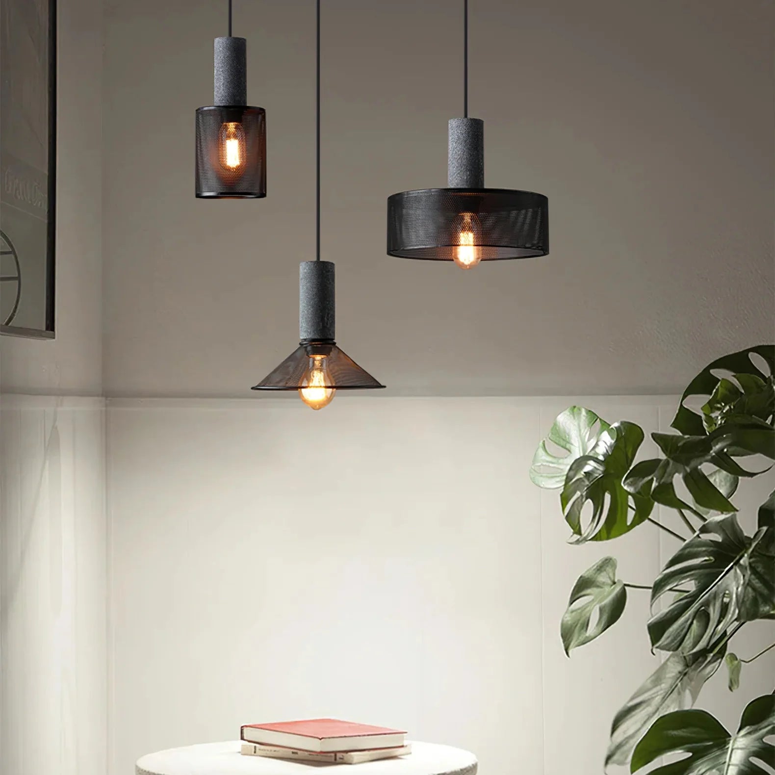Concrete Cylinder Pendant Light for Urban Interior Style | Zythera