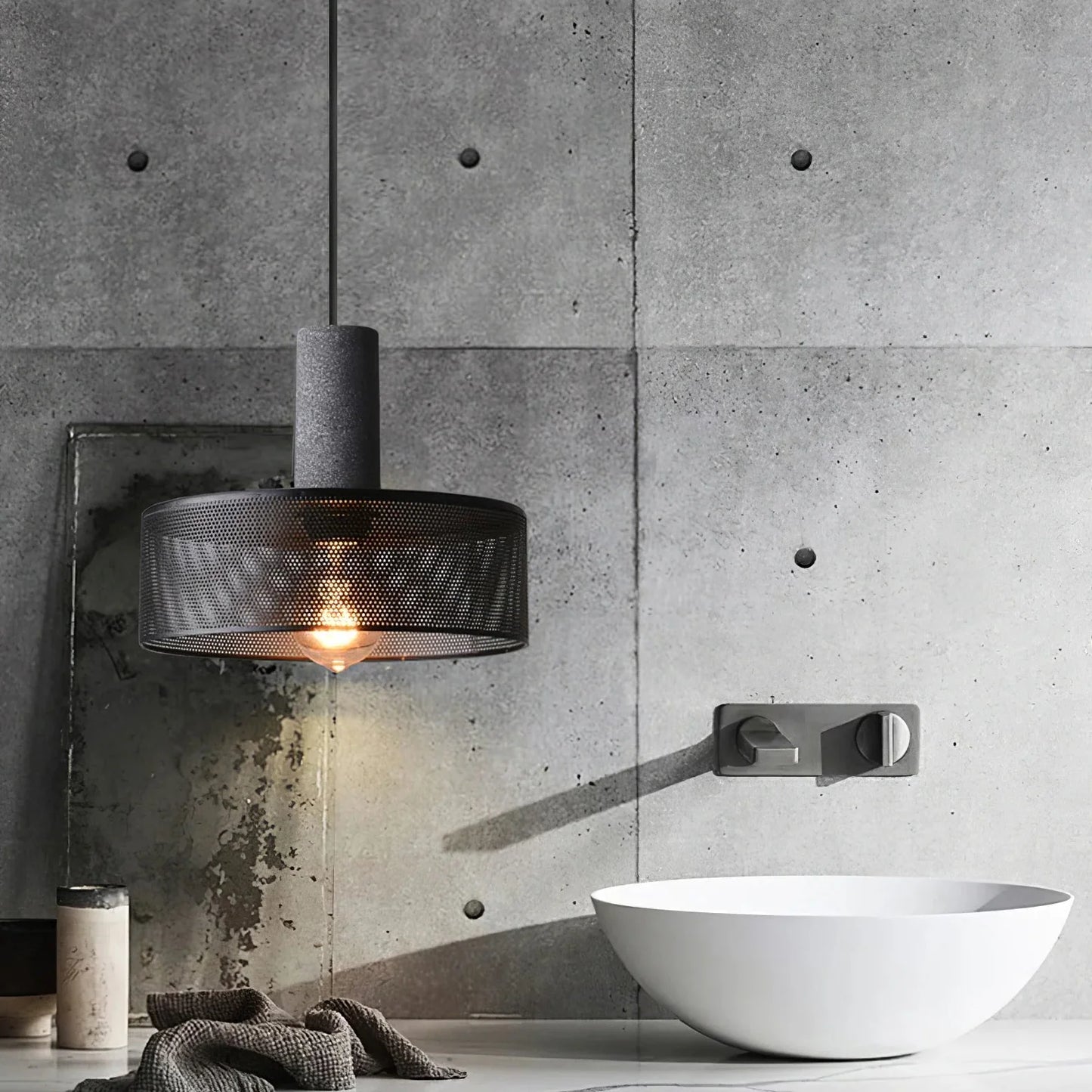 Concrete Cylinder Pendant Light for Urban Interior Style | Zythera