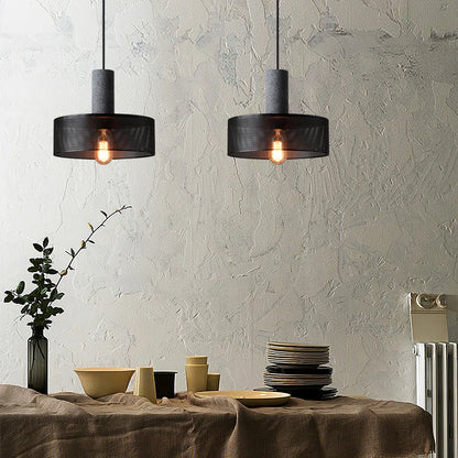Concrete Cylinder Pendant Light for Urban Interior Style | Zythera