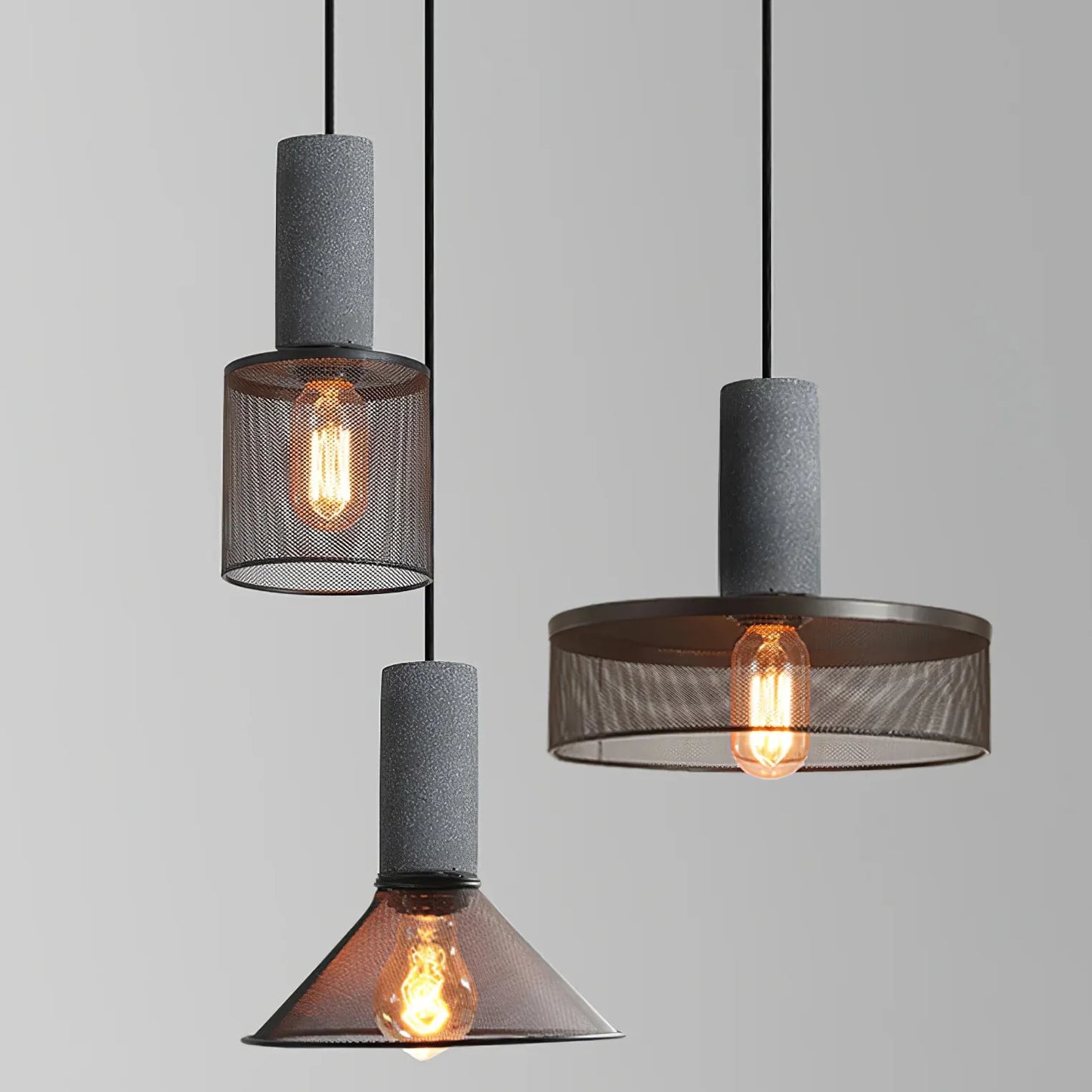 Concrete Cylinder Pendant Light for Urban Interior Style | Zythera