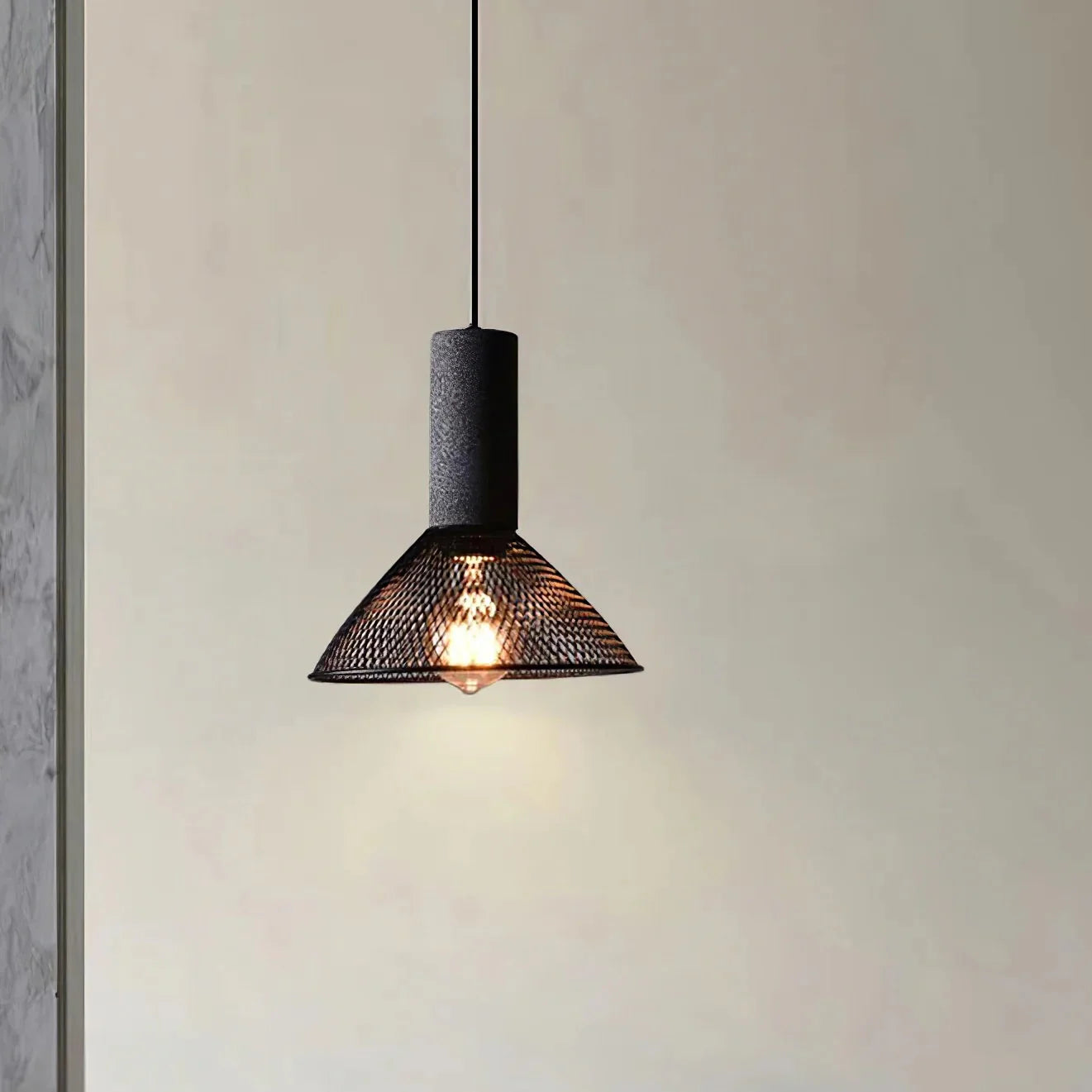 Concrete Cylinder Pendant Light for Urban Interior Style | Zythera
