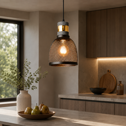 Concrete Cylinder Pendant Light for Urban Interior Style | Zythera