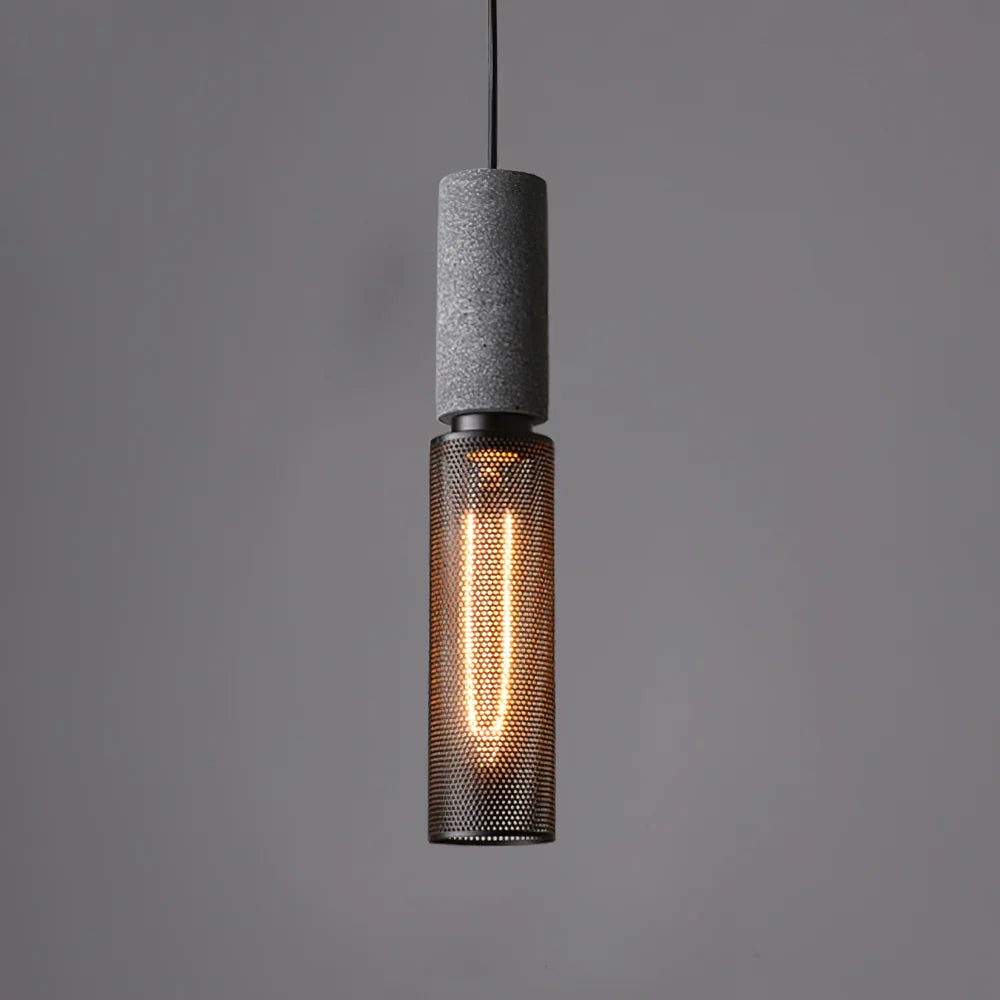 Concrete Cylinder Pendant Light for Urban Interior Style | Zythera