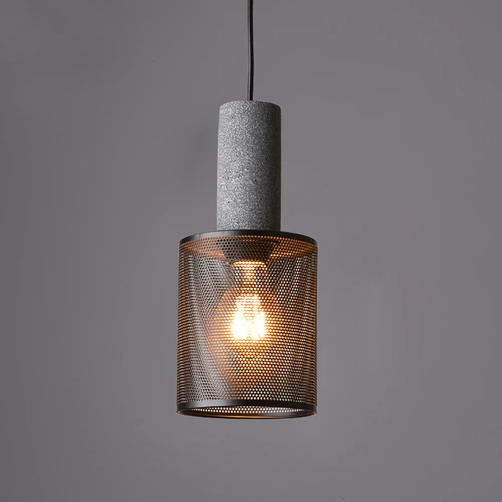 Concrete Cylinder Pendant Light for Urban Interior Style | Zythera