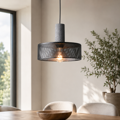 Concrete Cylinder Pendant Light for Urban Interior Style | Zythera