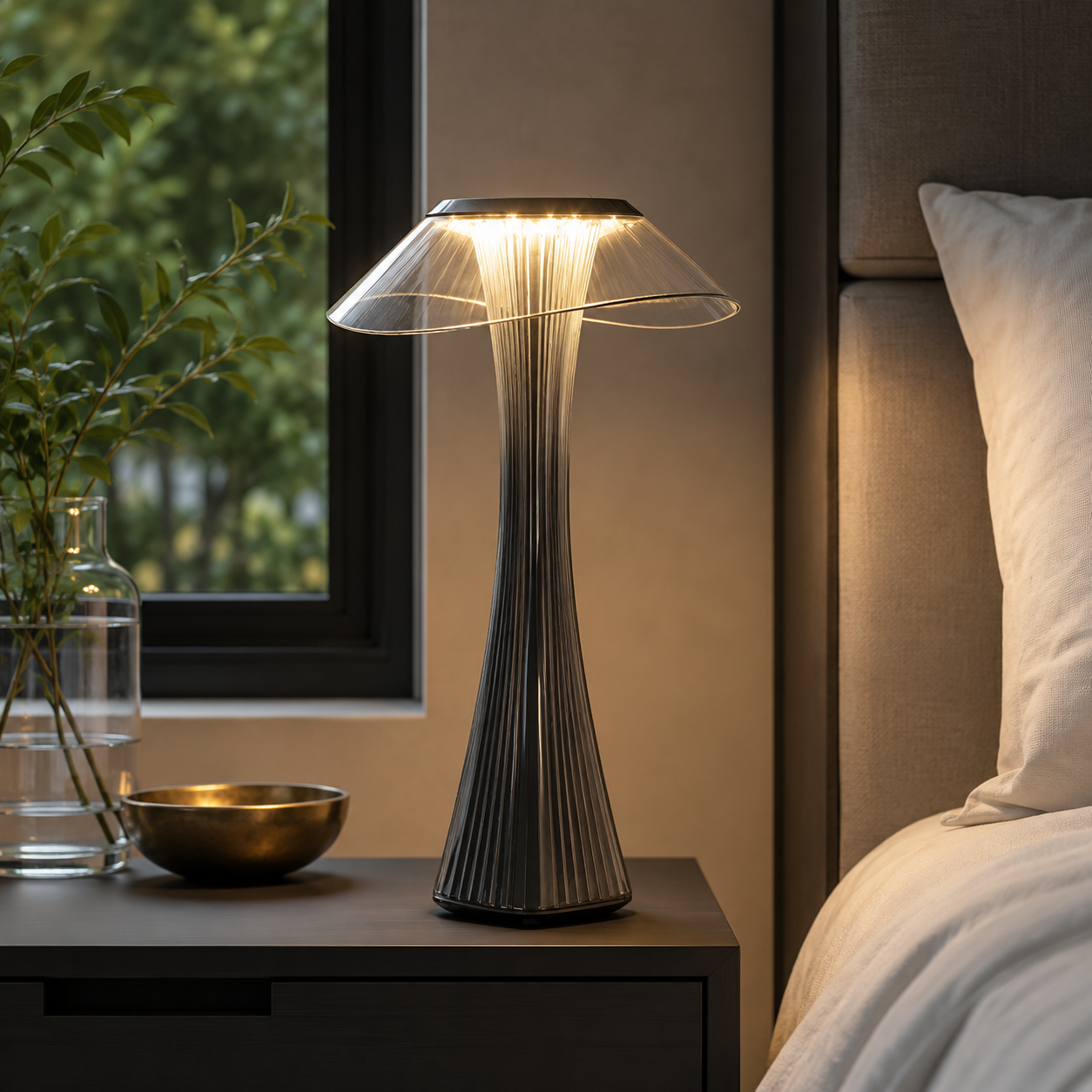 Contemporary Acrylic Shade Table Lamp with LED Light | Zantrico