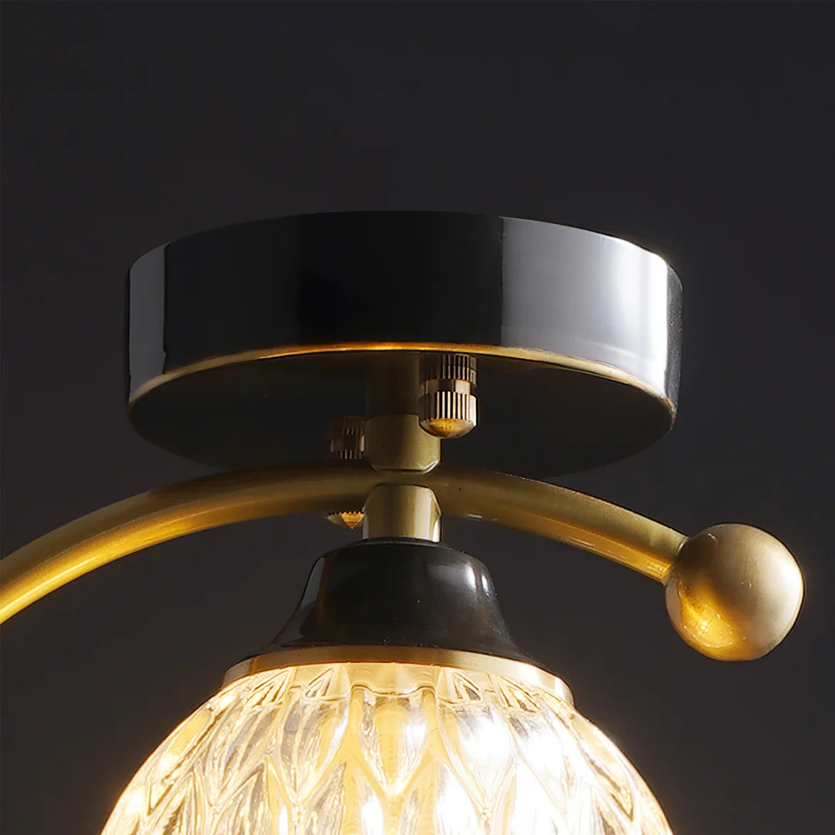 Contemporary Brass Ceiling Lamp with Ceramic Bird Detail | Lurvexa