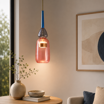 Contemporary Glass Pendant Light With Integrated LED | Orvello