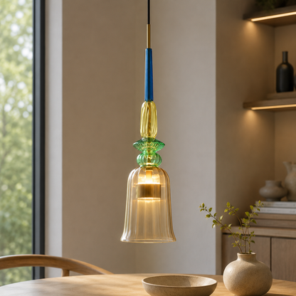 Contemporary Glass Pendant Light With Integrated LED | Orvello