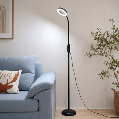 Contemporary LED Floor Lamp With Adjustable Metal Form | Lorvane