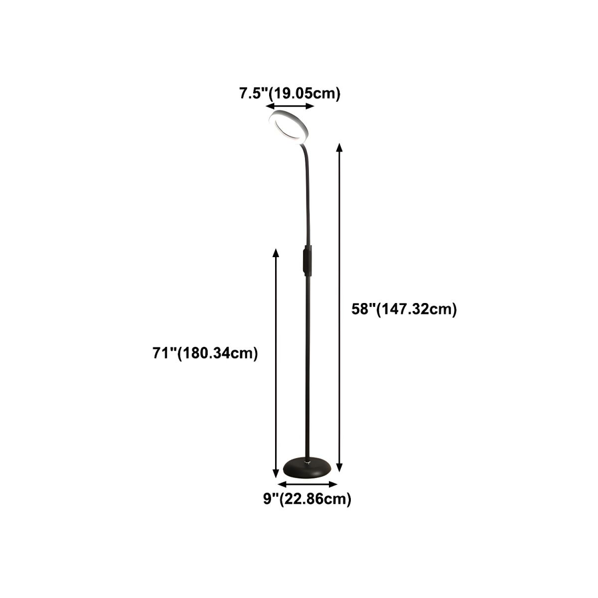 Contemporary LED Floor Lamp With Adjustable Metal Form | Lorvane