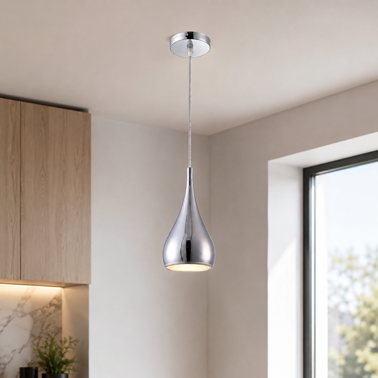 Contemporary LED Pendant Light with Adjustable E27 Cord | Zyvarel