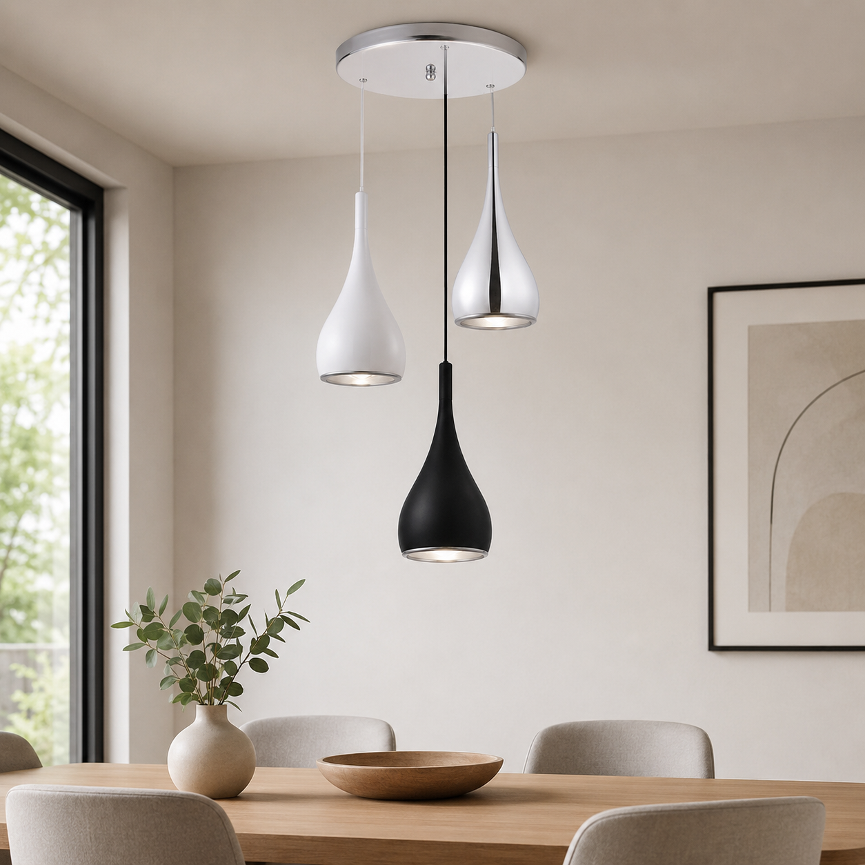 Contemporary LED Pendant Light with Adjustable E27 Cord | Zyvarel
