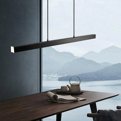 Contemporary Linear LED Pendant Light Modern Metal Form | Zorvian
