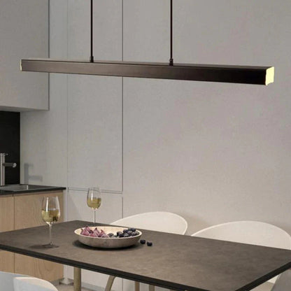 Contemporary Linear LED Pendant Light Modern Metal Form | Zorvian