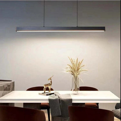 Contemporary Linear LED Pendant Light Modern Metal Form | Zorvian