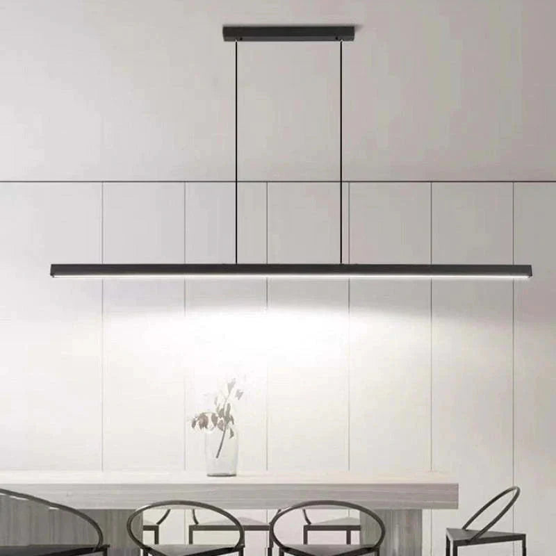 Contemporary Linear LED Pendant Light Modern Metal Form | Zorvian
