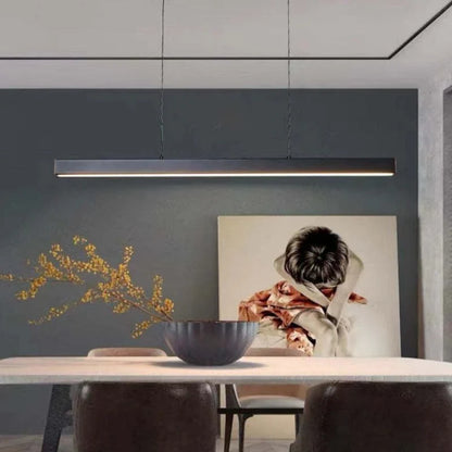 Contemporary Linear LED Pendant Light Modern Metal Form | Zorvian