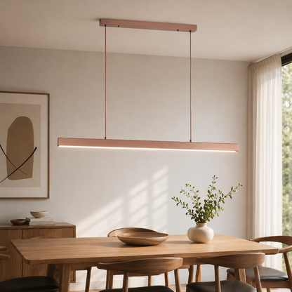 Contemporary Linear LED Pendant Light Modern Metal Form | Zorvian