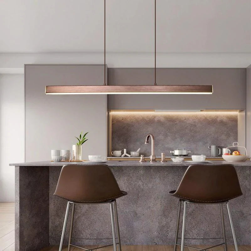 Contemporary Linear LED Pendant Light Modern Metal Form | Zorvian