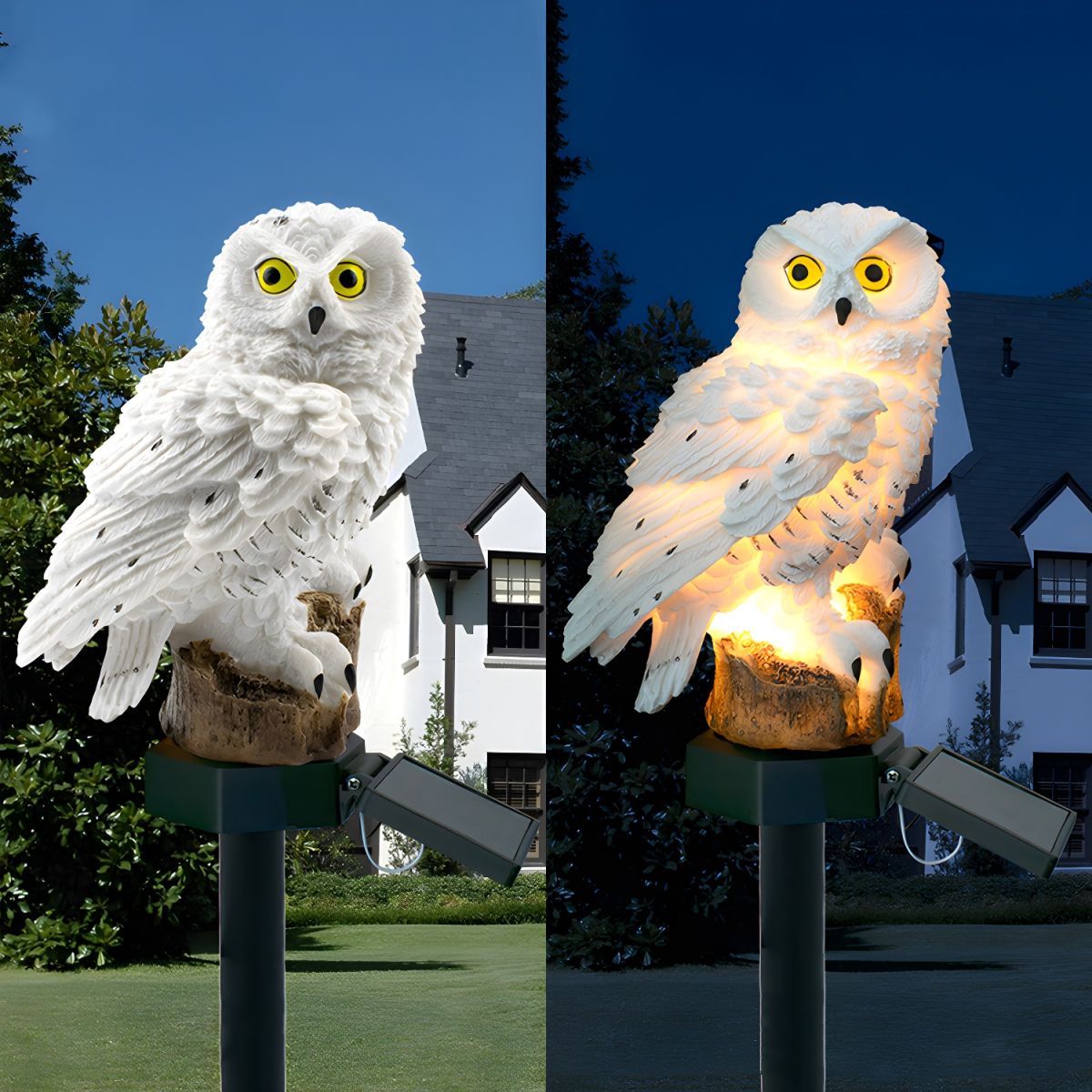 Contemporary Resin Owl Solar Garden LED Light | Owllume