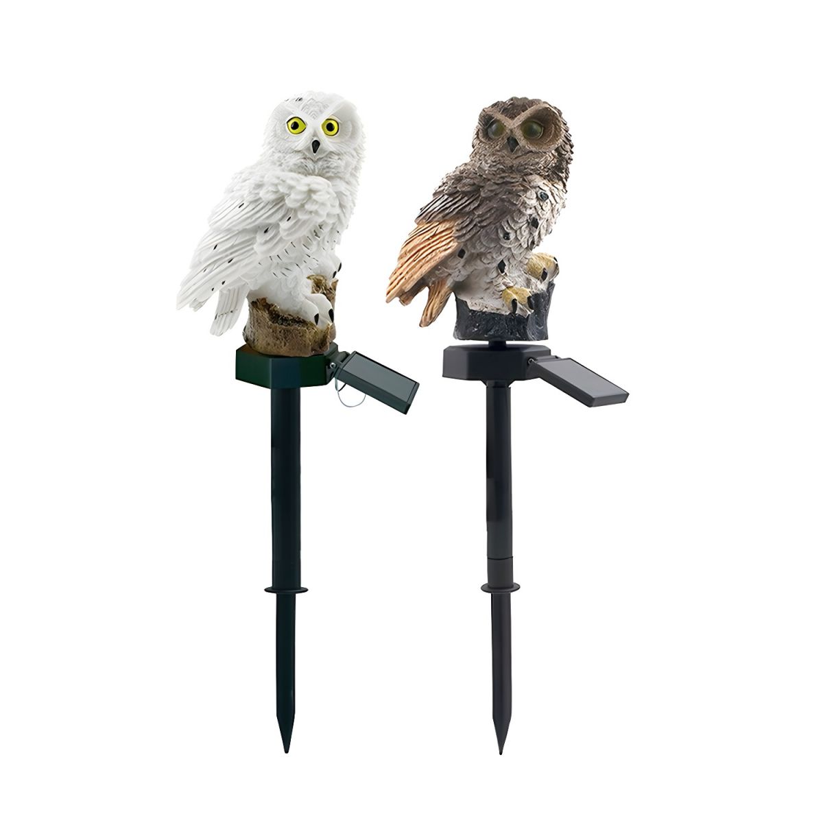 Contemporary Resin Owl Solar Garden LED Light | Owllume