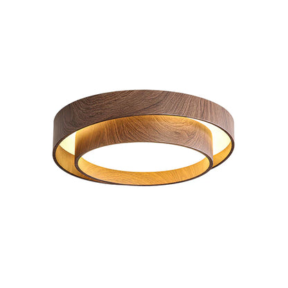 Contemporary Walnut Ceiling Lamp with LED | Luvanta