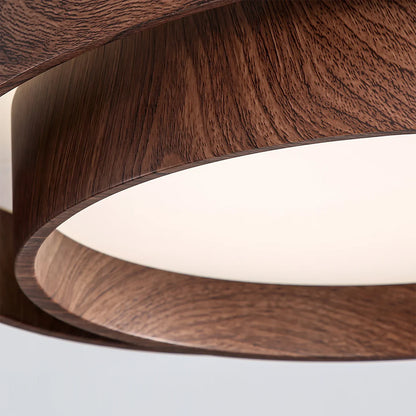 Contemporary Walnut Ceiling Lamp with LED | Luvanta