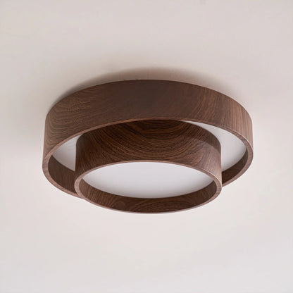 Contemporary Walnut Ceiling Lamp with LED | Luvanta