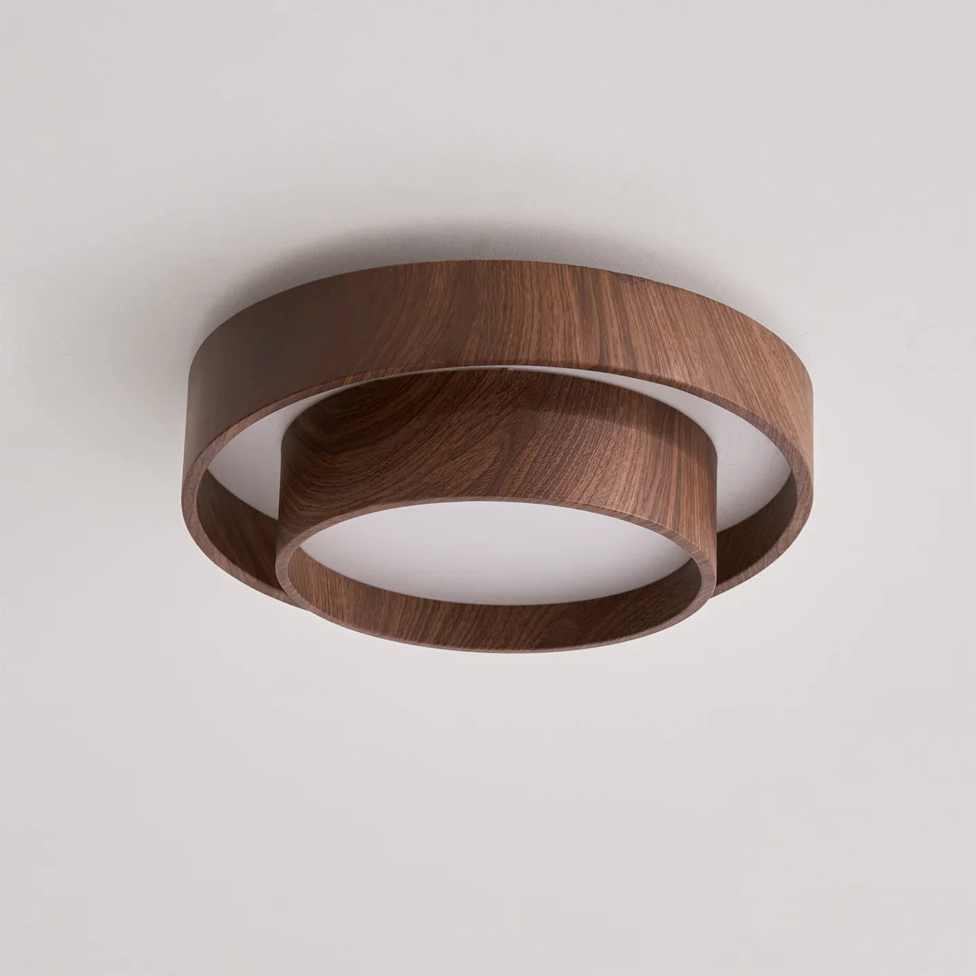 Contemporary Walnut Ceiling Lamp with LED | Luvanta