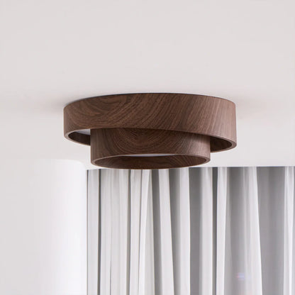 Contemporary Walnut Ceiling Lamp with LED | Luvanta