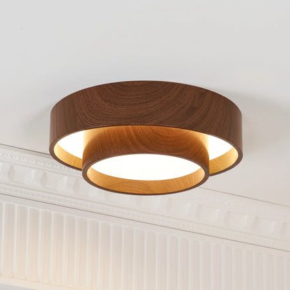 Contemporary Walnut Ceiling Lamp with LED | Luvanta