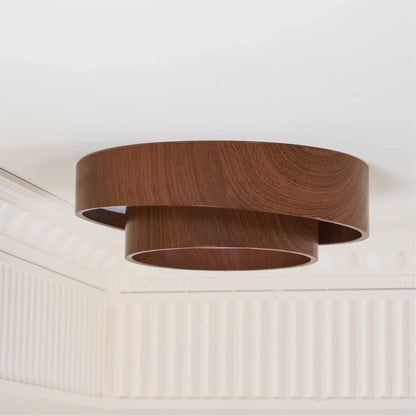 Contemporary Walnut Ceiling Lamp with LED | Luvanta