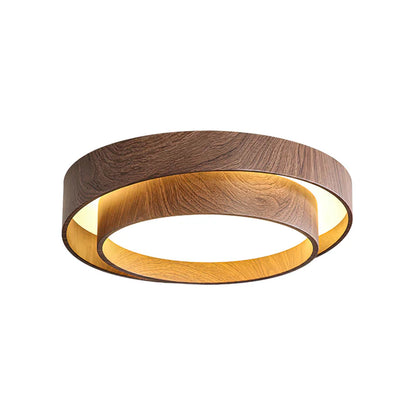 Contemporary Walnut Ceiling Lamp with LED | Luvanta