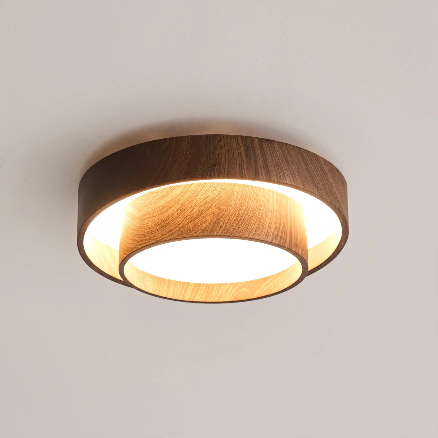 Contemporary Walnut Ceiling Lamp with LED | Luvanta