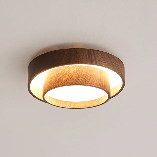 Contemporary Walnut Ceiling Lamp with LED | Luvanta