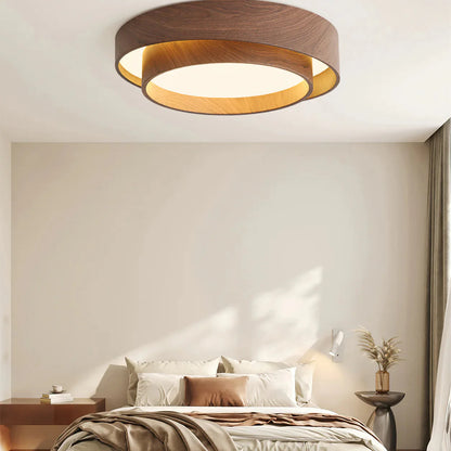Contemporary Walnut Ceiling Lamp with LED | Luvanta
