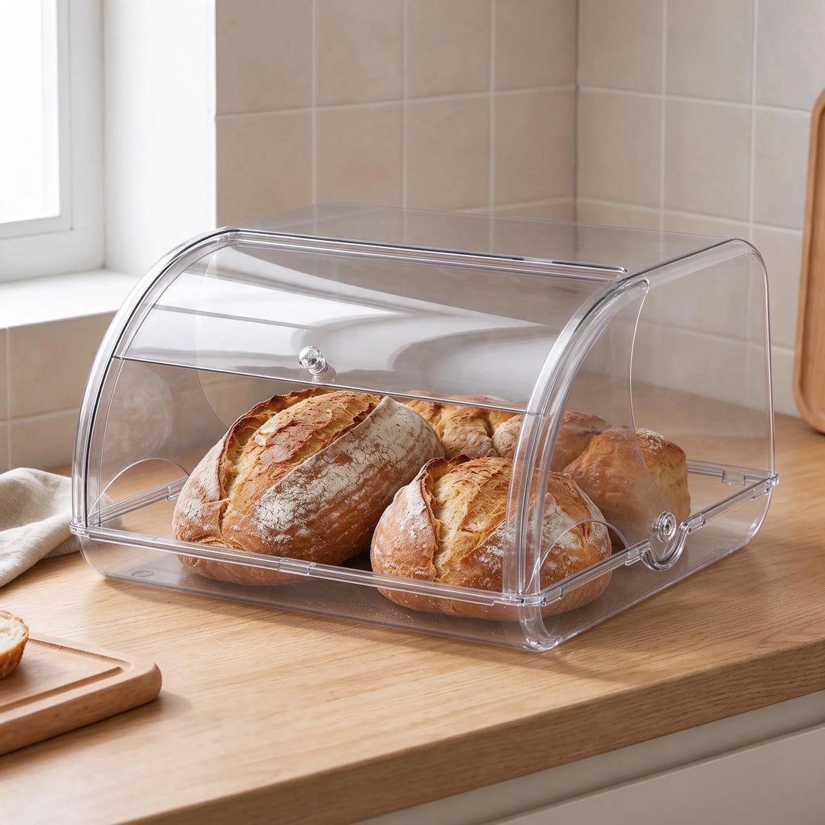Countertop Roll Top Bread Box Storage Container