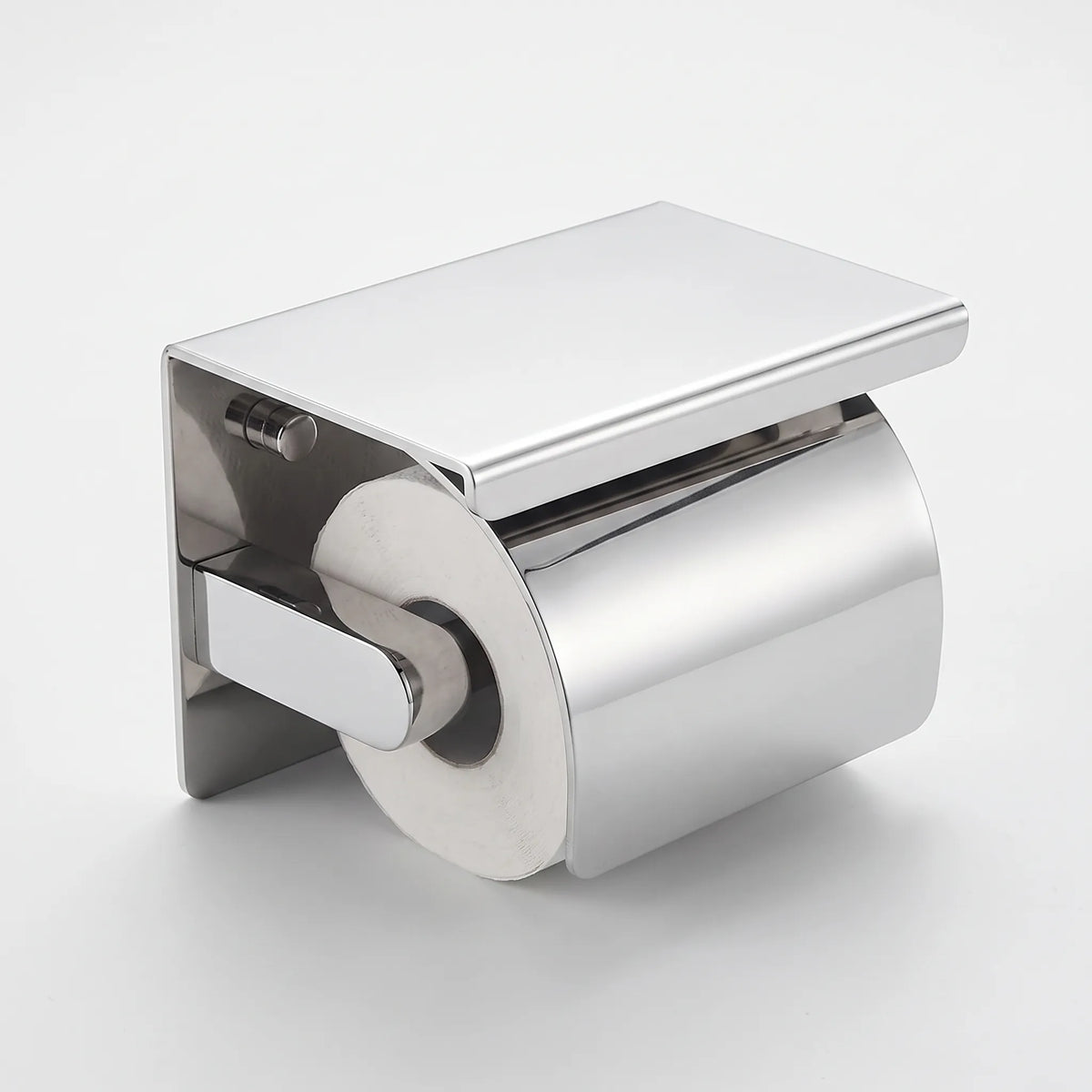 Covered Toilet Paper Holder with Storage Shelf