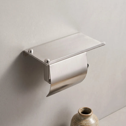 Covered Toilet Paper Holder with Storage Shelf