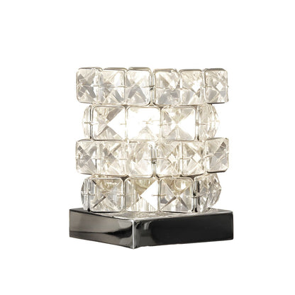 Crystal Cube Table Lamp Modern Bedroom Accent | Treviko