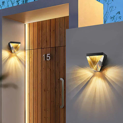 Crystal Diamond Outdoor Metal Wall Light Design | Dorani