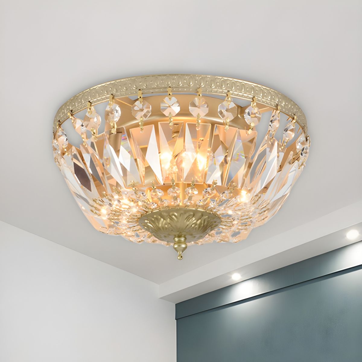 Crystal Dome Ceiling Light Scandinavian Flush Mount | Doreli