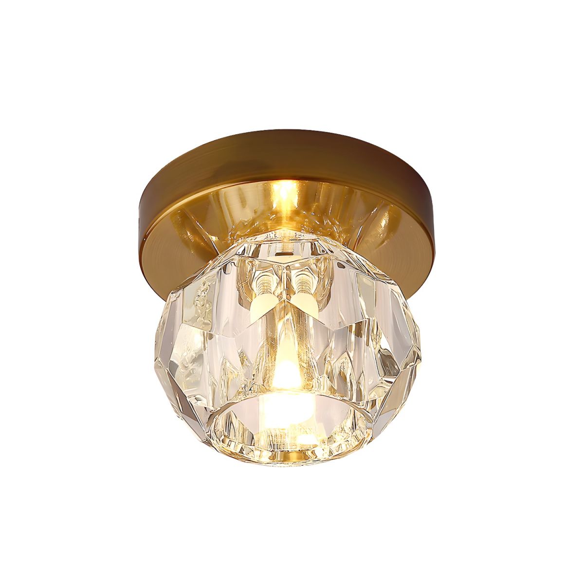Crystal Globe Flush Mount Ceiling Light Modern Compact | Luvoria