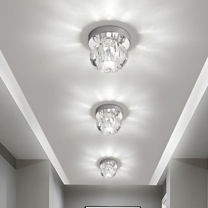 Crystal Globe Flush Mount Ceiling Light Modern Compact | Luvoria
