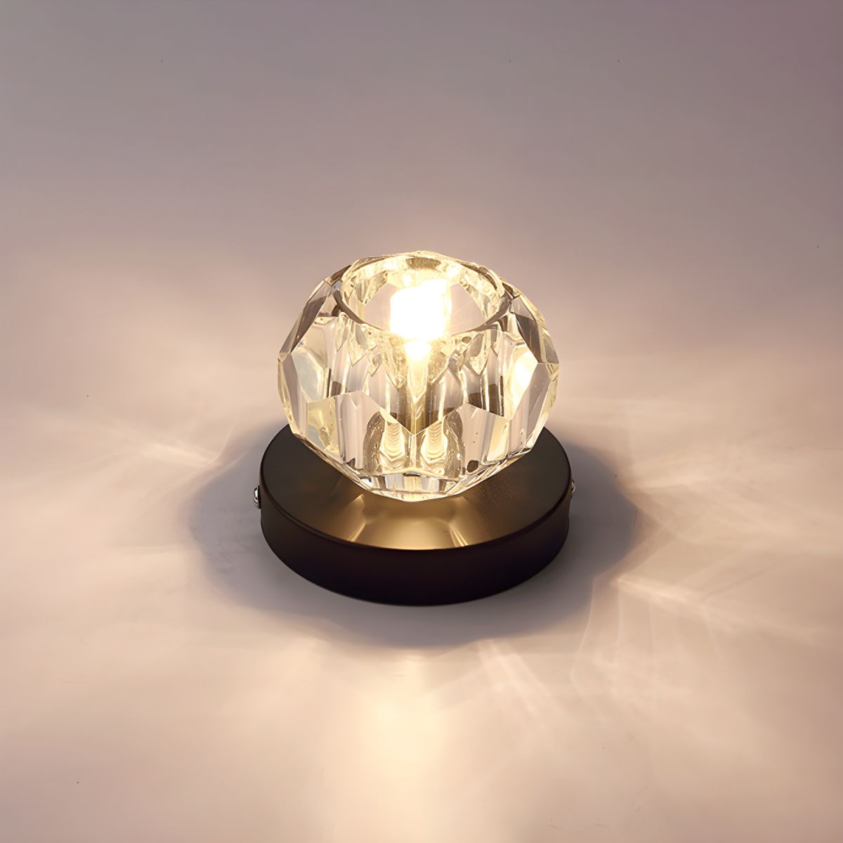 Crystal Globe Flush Mount Ceiling Light Modern Compact | Luvoria