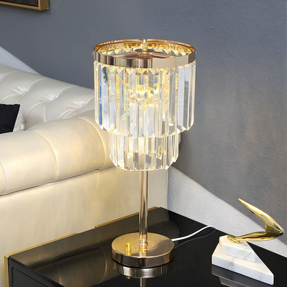 Crystal Shade Table Lamp Modern Gold Finish | Varlune