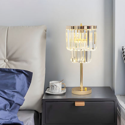 Crystal Shade Table Lamp Modern Gold Finish | Varlune