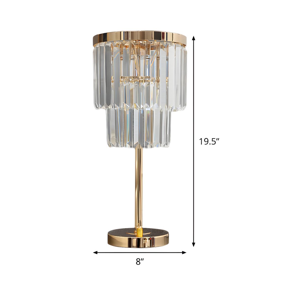 Crystal Shade Table Lamp Modern Gold Finish | Varlune